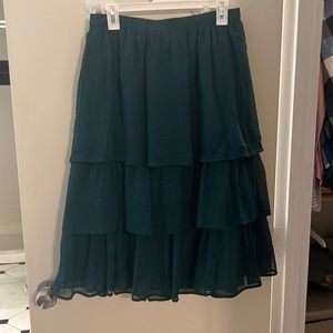 J Crew tiered ruffle midi skirt